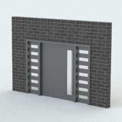 Revit Family / 3D Model - Modern Pivot Door Rendered in Revit