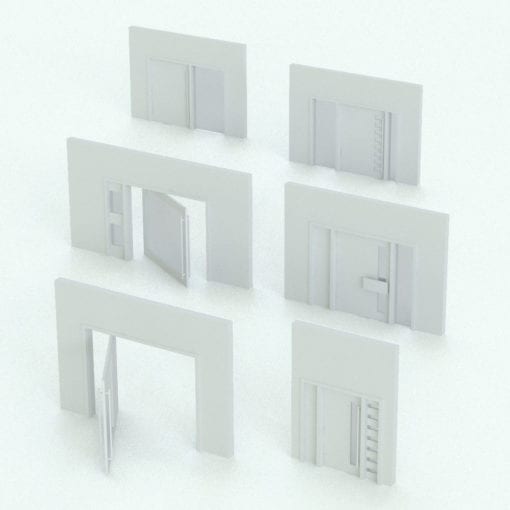 Revit Family / 3D Model - Modern Pivot Door Variations