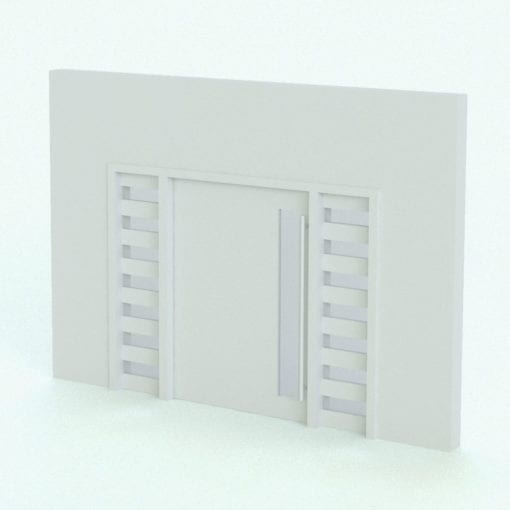 Revit Family / 3D Model - Modern Pivot Door Perspective