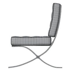 Revit Family / 3D Model - Barcelona Chair Side View