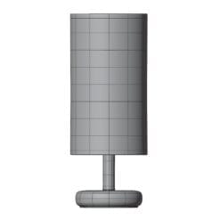 Revit Family / 3D Model - Contemporary Cylindrical Table Lamp Front/Side View