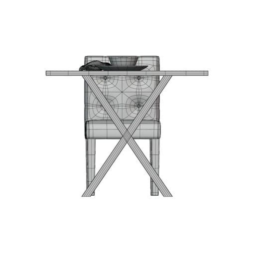 Revit Family / 3D Model - Cross-legged Rectangular Dining Set Front View