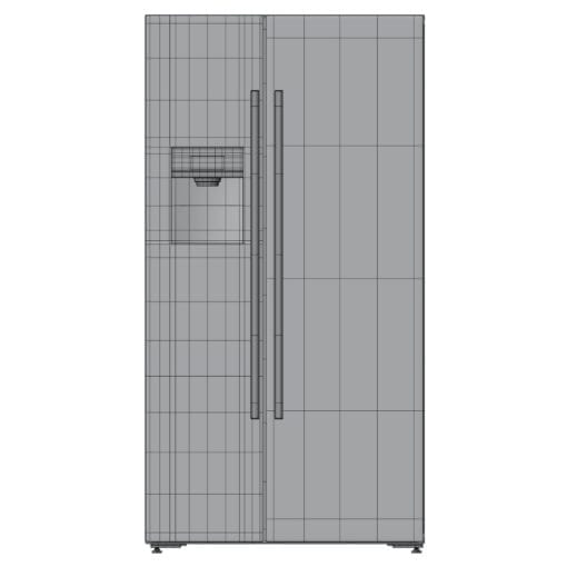 Revit Family / 3D Model - Double Door Refrigerator-Freezer Front View