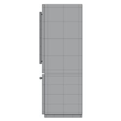 Revit Family / 3D Model - Double Door Refrigerator With Bottom Freezer Side View