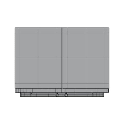 Revit Family / 3D Model - Double Door Refrigerator With Bottom Freezer Top View