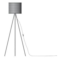 Revit Family / 3D Model - Minimalistic Tripod Standing Lamp Side View