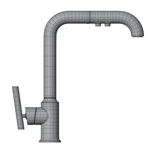 Revit Family / 3D Model - Modern Kitchen Faucet Side View