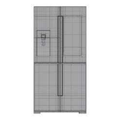 Revit Family / 3D Model - Quad Door Modern Refrigerator Freezer Front View