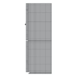 Revit Family / 3D Model - Quad Door Modern Refrigerator Freezer Side View