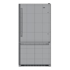 Revit Family / 3D Model - Refrigerator With Bottom Freezer Front View