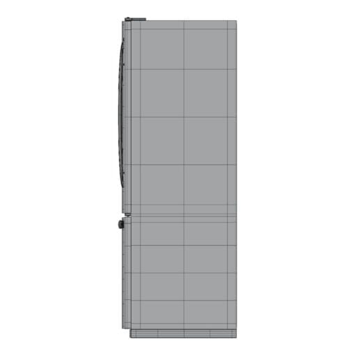 Revit Family / 3D Model - Refrigerator With Bottom Freezer Side View