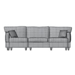 Revit Family / 3D Model - Sectional Sofa With Ottoman Front View
