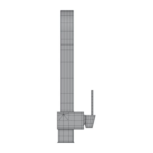 Revit Family / 3D Model - Square Kitchen Faucet Mixer Front View