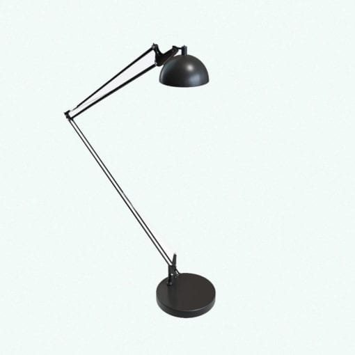 Revit Family / 3D Model - Adjustable Floor Lamp Rendered in Vray