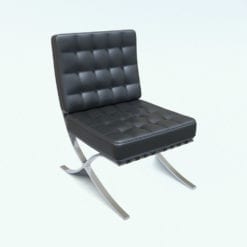 Revit Family / 3D Model - Barcelona Chair Rendered in Vray