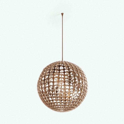 Revit Family / 3D Model - Dropped Spheres Chandelier Rendered in Vray