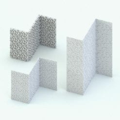 Revit Family / 3D Model - Hexagonal Panels Wall Trim Variations