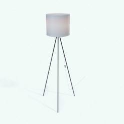 Revit Family / 3D Model - Minimalistic Tripod Standing Lamp Rendered in Vray