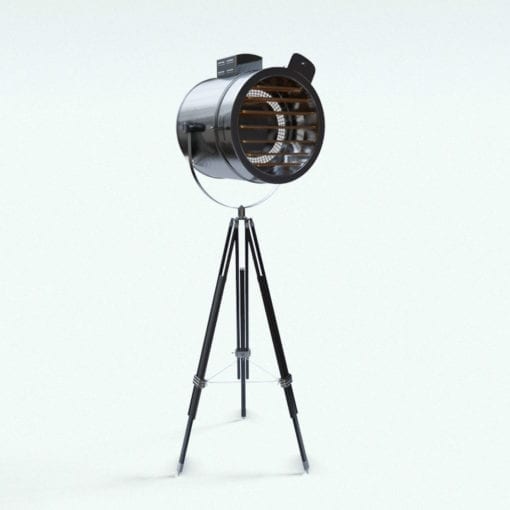 Revit Family / 3D Model - Modern Tripod Standing Lamp Rendered in Vray
