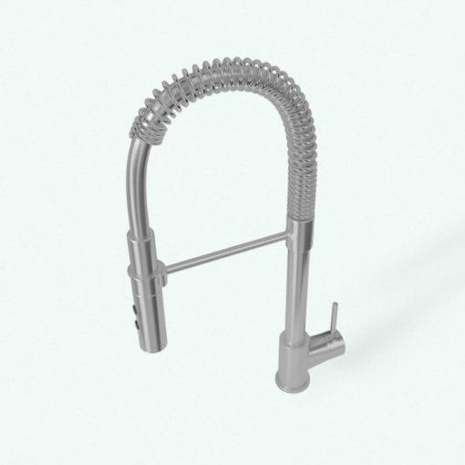Revit Family / 3D Model - Pull Down Modern Kitchen Faucet Rendered in Vray