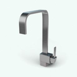 Revit Family / 3D Model - Square Kitchen Faucet Mixer Rendered in Vray