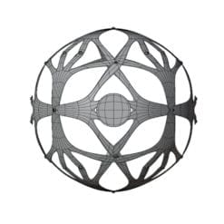 Revit Family / 3D Model - Wooden Sphere Chandelier Top View