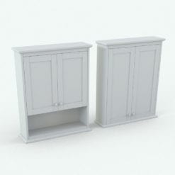 Revit Family / 3D Model - Upper Bathroom Cabinet Perspective