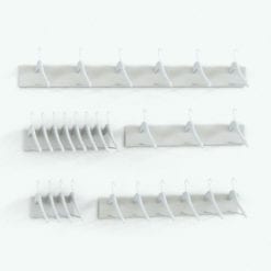 Revit Family / 3D Model - Wall Mounted Hangers Coat Rack Variations
