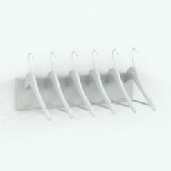Revit Family / 3D Model - Wall Mounted Hangers Coat Rack Perspective