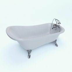 Revit Family / 3D Model - Antique Basic Bathtub Rendered in Vray