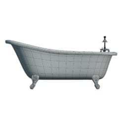Revit Family / 3D Model - Antique Basic Bathtub Side View