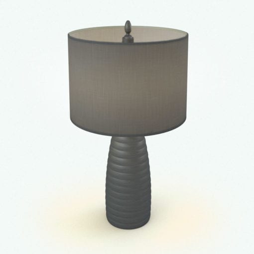 Revit Family / 3D Model - Circular Curved Base Lamp Rendered in Vray