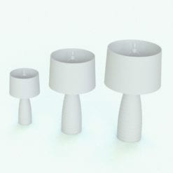 Revit Family / 3D Model - Circular Curved Base Lamp Variations