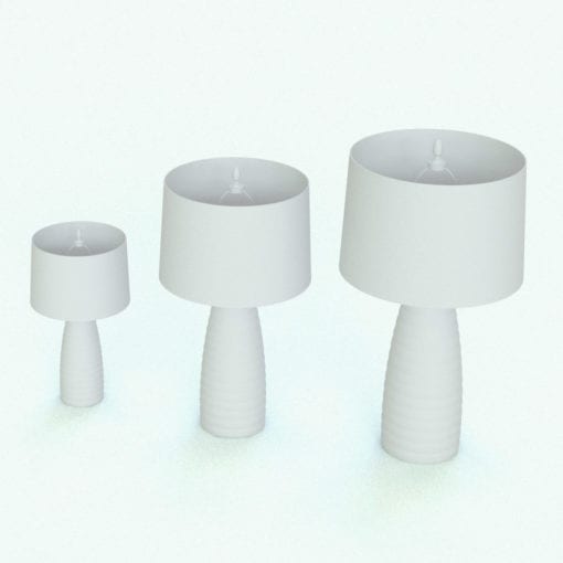 Revit Family / 3D Model - Circular Curved Base Lamp Variations