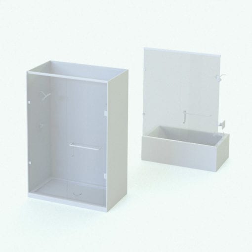 Revit Family / 3D Model - Modern Dual-Single Shower Perspective