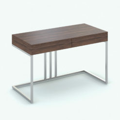 Revit Family / 3D Model - Minimalistic Wood and Steel Desk Rendered in Vray