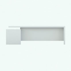 Revit Family / 3D Model - L-Shape Executive Desk Front View