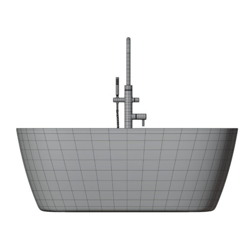 Revit Family / 3D Model - Curved Bathtub 1 Front View