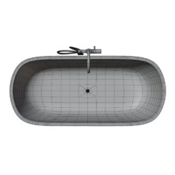Revit Family / 3D Model - Curved Bathtub 1 Top View