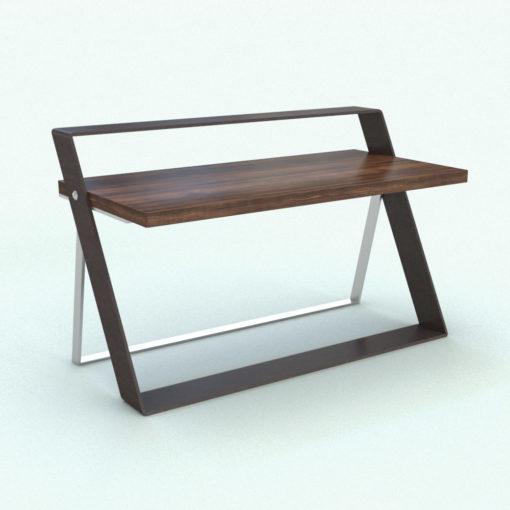 Revit Family / 3D Model - Diagonal Supports Modern Desk Rendered in Vray