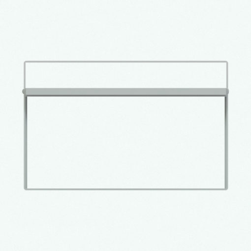 Revit Family / 3D Model - Diagonal Supports Modern Desk Front View