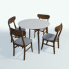 Revit Family / 3D Model - Simple Wood Dining Set Rendered in Vray