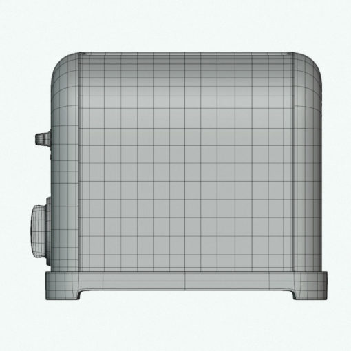 Revit Family / 3D Model - Metallic Twin Toaster Side View