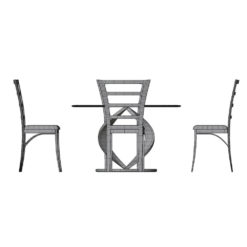 Revit Family / 3D Model - Twisted Base Dining Set Side View
